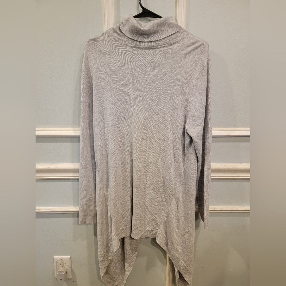 Woman's Chico Grey Long Sleeve Turtleneck Sweater Sz Large